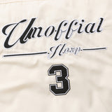 Beige Varsity Jacket Letter Embroidery Quilted Jacket Men Loose Street Stand Collar Baseball Uniform Cotton Coat Jacket