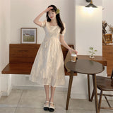 Daisy Buchanan Dress Retro Gentle Square Collar Knitted Slimming Dress