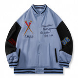 Blue Varsity Jacket Spring and Autumn Coat Men's Teen Jacket Men's Autumn Wear Baseball Uniform
