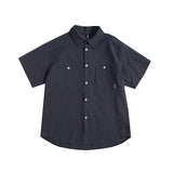 Men T-Shirt Summer Solid Color Shirt Retro Short Sleeve Men