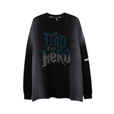 Mens Fall Outfits High Street Diamond-Embedded T Shirt Men and Women Hiphop Couple's Tops Distressed Long Grapefruit