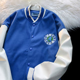 Baby Blue Varsity Jacket Baggy Coat Men's and Women's Jacket Spring Baseball Uniform