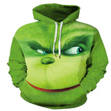 Grinch Hoodie Green Fur Monster Grinch 3D Sweater Hooded