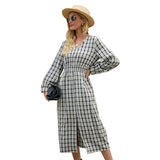 Gingham Dress Women's Dress Vacation Style Plaid Dress Sexy