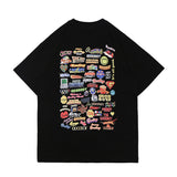 Oversized 90S T Shirt Spring and Summer Back Graffiti Pattern Casual Loose Short Sleeves T-shirt
