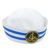 Sailor Hat Summer Dome Navy Hat Beanie Solid Color Captain Sailor Hat