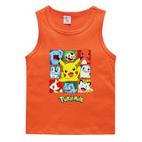 Children Pokemon Pikachu T Shirt Summer Casual Solid Color