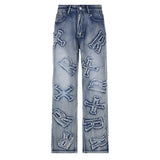Julia Fox Low Rise Trousers Straight Jeans Loose Street Straight Casual Pants