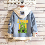 Comic Denim Jacket Dream Hooded Hoodie Long Sleeve Denim Jacket