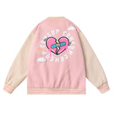 Baby Blue Varsity Jacket Autumn Baseball Uniform Men's Loose Boyfriend Couple Jacket