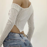 Women Rave Outfits Tops Autumn and Winter Women's Sexy Cardigan Top