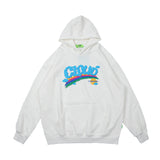 Mens Fall Outfits Letter Graffiti Couple Hooded Top Loose Street Hanging Shoulder Fleece Sweater
