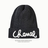 Toboggan Hat Autumn Hat Wool Pearl Knitted Woolen Cap Beanie Hat