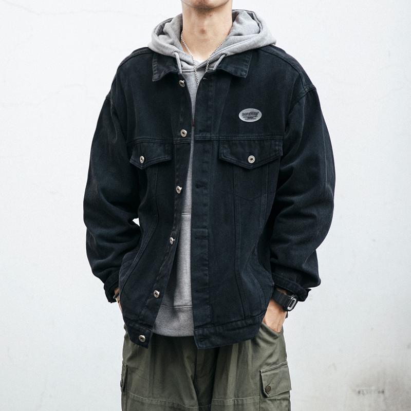 Men Denim Jacket Vintage Denim Jacket Men's Autumn and Winter Leisure Top