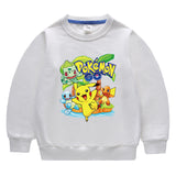 Children Pokemon Pikachu Hoodie Spring and Autumn round Neck Sweatshirt Cotton