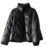 Women Winter Coats Puffer Jacket Down Coat White Duck Down Graceful Stand Collar Women's Short Autumn and Winter New