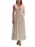 Bridesmaid Dress Spring/Summer Women'S Long Dress Sexy Strap Embroidered Sleeveless Dress Gown