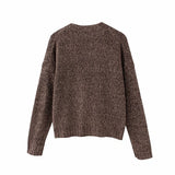 Women Fall Fall Two-Color Cardigan V-neck Single Breasted Knitted Coat