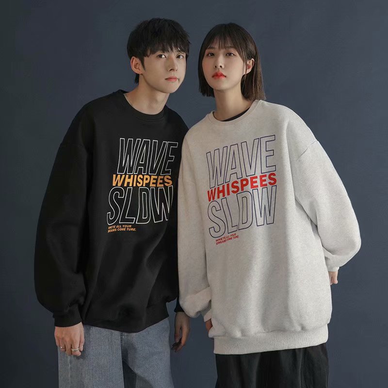 Men Sweatshirts Sweater Men's Loose Long Sleeve Printed round Neck Pullover Coat