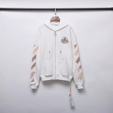 Printed Cotton Sweater Zipper Coat Owt hoodie