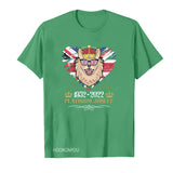 Red by Queen's Platinum Jubilee 2022 Elizabeth 70 Years T-shirt Puppy Printed round Neck