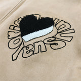 Brown Varsity Jacket Embroidery Campus Student Long Sleeve Baggy Coat Men 'S And Women 'S Love Autumn Baseball Uniform Jacket