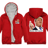 Let's Go Brandon Hoodie Pattern Unisex Thickened Hooded Zipper Sweatshirt