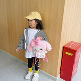 My Melody Plush Plush Rabbit Children's Backpack Cute Boys and Girls Small Backpack 2-6 Years Old Children's Toy Decoration Bag Kulomi