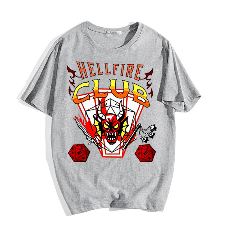 Stranger Things Hellfire Club T Shirt T-shirt Printed T-shirt Men Summer Loose Short Sleeves