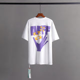 Off Whtie T Shirts Hand Print Male And Female Trendy Brand Short Sleeve