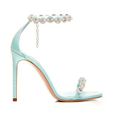 Nude Block Heel Peep Toe Stiletto Heel High Heel Sandals