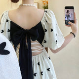 Marilyn Monroe Dress Summer Women's Bubble Sleeve Floral Dress