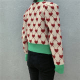 Preppy Aesthetic Sweater O-neck Short Cardigan Women's Knitwear