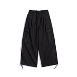 Man Fall Outfits Cargo Pants Straight Cargo Pants Men's Retro Loose Wide Leg Leisure Drawstring Ankle-Tied Trousers