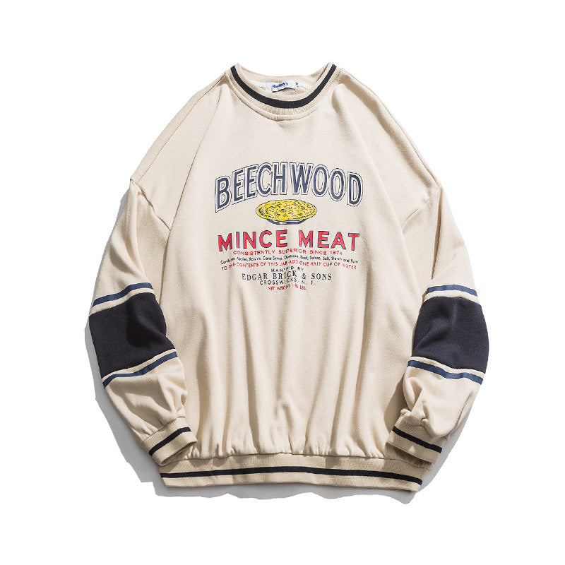 Preppy Aesthetic Sweatshirt Casual Contrast Color Stitching Spring and Autumn Sweater Men and Women Loose
