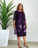 Nina Parker Black Dress plus Size Elegant Graceful Knitted Lace Cloak Dress