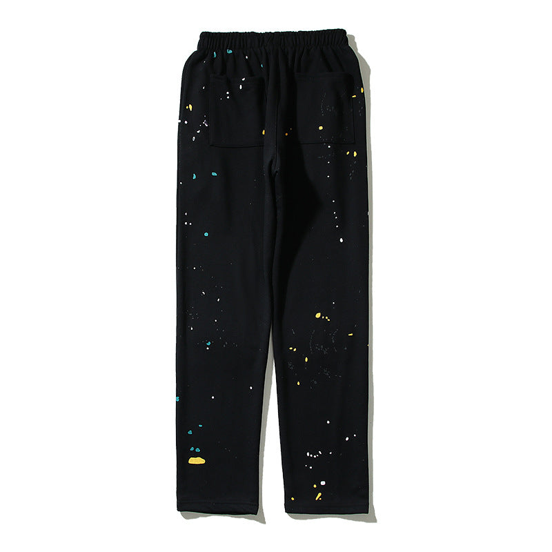 Kanye West Sunday Service Pant Color Splash-Ink Loose Straight Sports Terry Shorts