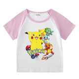 Children Pokemon Pikachu T Shirt Short Sleeve T-shirt Cotton Leisure Sports