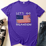 Let'S Go Brandon T Shirt English Letter Pattern Short Sleeve T-Shirt