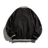 Brown Varsity Jacket Men's Autumn Coat Letter Print Baseball Collar Striped Stitching Youth Casual Jacket