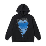 Mens Fall Outfits Autumn Street Love Foam Printed Hoodie Men's and Women's Loose Top