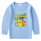 Children Pokemon Pikachu Hoodie Spring and Autumn Undershirt Boys and Girls T-shirt