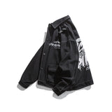 Black Varsity Jacket Autumn Jacket Men's Casual Thin Loose Top Coat