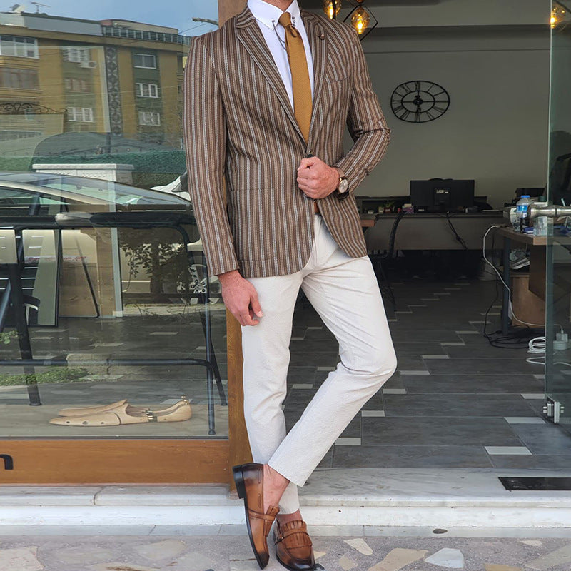 Bohemian Chic Wedding Guest Men Attire Suit Men's Fashion Trendy Tops Casual Jacket