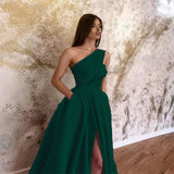 Olivia Wilde Dress Sexy Slit Sloping Shoulder Dress Evening Gown