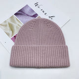Toboggan Hat Autumn and Winter Knitted Hat Pure Color Warm Keeping Sleeve Cap