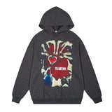 Mens Fall Outfits High Street Graffiti Printed Hoodie Loose Casual Top Men
