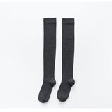 Winter Thick Knit Thigh High Socks Long Stockings Boot Solid Color Calf Socks Long Socks Female Stockings Black Autumn and Winter