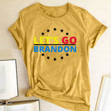 Let's Go Brandon T Shirt Printed Short-Sleeved T-shirt Women's Loose Cotton Top