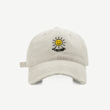 Smiley Face Cap Sun Smiley Face English Embroidered Baseball Cap